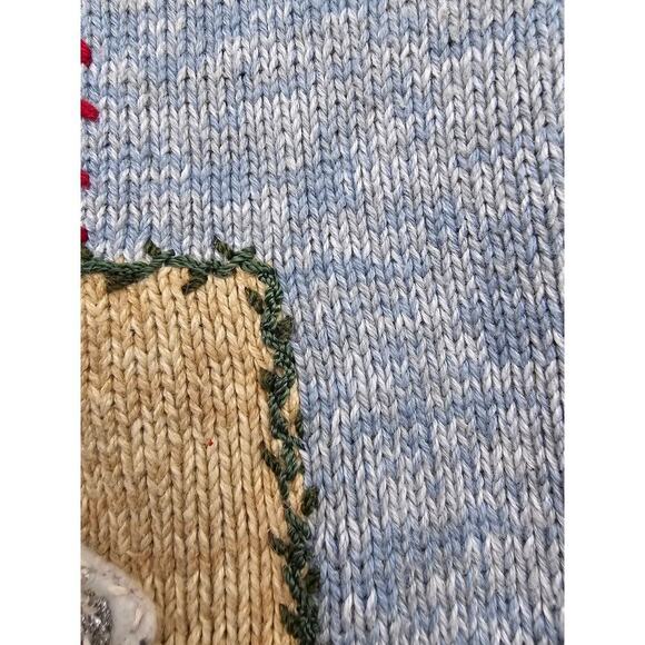 Vintage Heirloom Collectibles Women's L Blue Holiday/Christmas Zip-up Sweater - Picture 8 of 9
